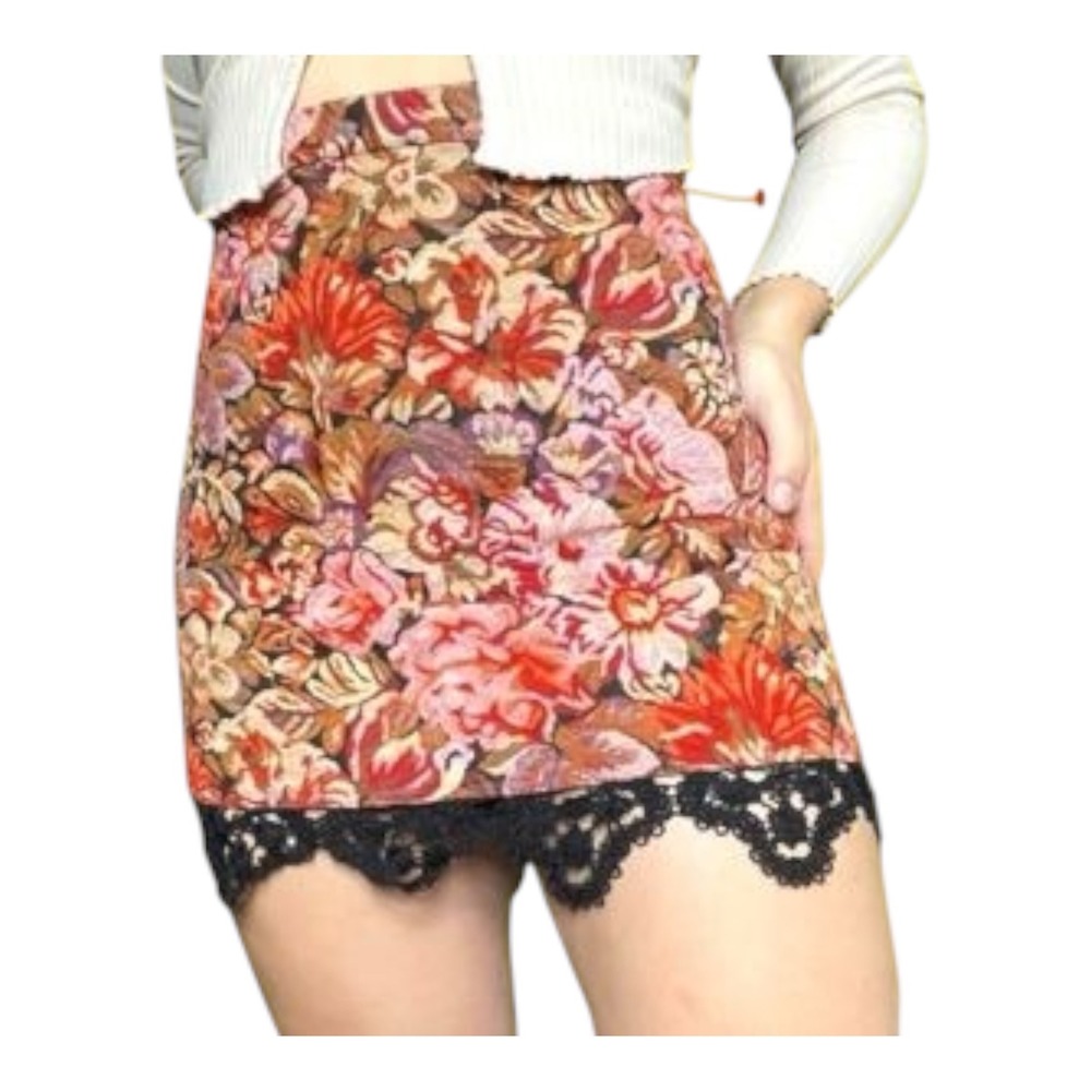 Topshop Tapestry Floral Lace Mini Skirt US 2 Cruel Intentions Gossip Girl Fall
